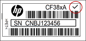 Checkmark near serial number