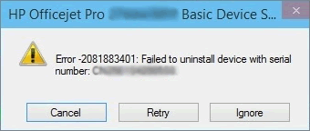 Image: Example of an 'Error-2081883401' message