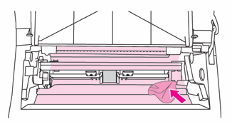 Illustration: Cleaning the print cartridge cavity