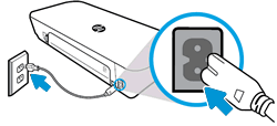 Image: Connecting the power cord and power supply