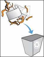 Image: Recycling the packing materials.