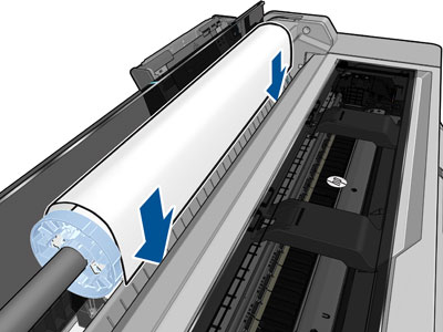 HP Designjet T120 és T520 ePrinter sorozat - Tekercspapír betöltése a  nyomtatóba | HP® támogatás