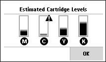 Image:  Example of the ink level display.