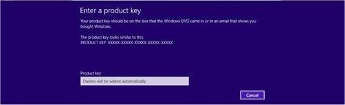 Windows 8 indtast produktnøgle