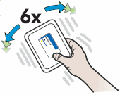 Illustration of shaking the printhead six times