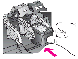 Illustration of sliding the cartridge into the slot