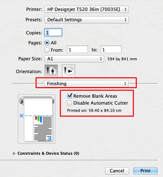 HP Designjet T120 and T520 ePrinter Series - Advanced print settings | HP®  Support