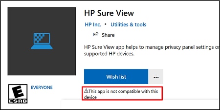 This app is not compatible with this device error message