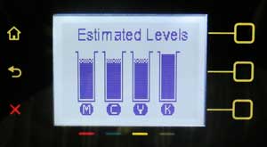 Image: Estimated Ink Level gauge on the control panel.