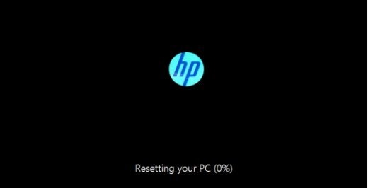 صورة لشاشة إعادة ضبط الكمبيوتر