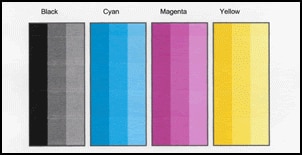 Example of the color blocks with no defects.