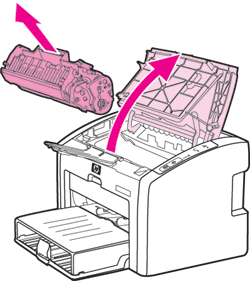 Illustration: Removing the print cartridge