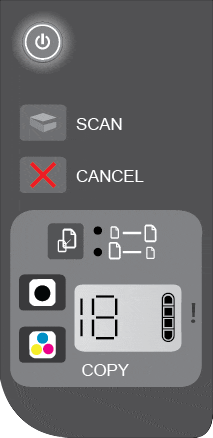 Image: Single cartridge mode control panel lights