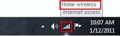 Image: The Wireless icon in the notification area