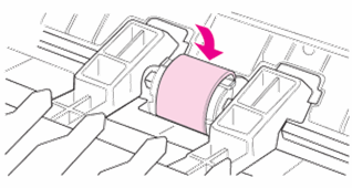 Illustration: Rotating the pickup roller into place
