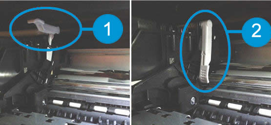 Image: Carriage latch positions.