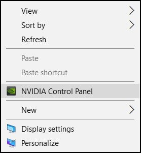 选择 NVIDIA 控制面板