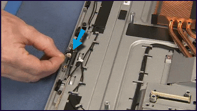 Placing the left edge of the bracket in place and then lowering it into place
