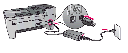 Connect the power cord and adapter