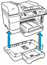 Image: Lift the printer off Tray 2.