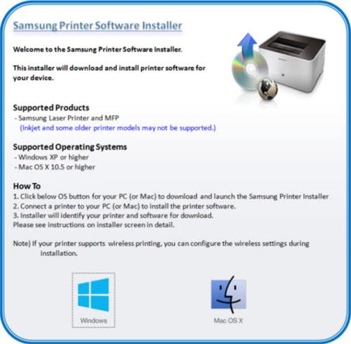 Image shows Samsung Printer Software Installer