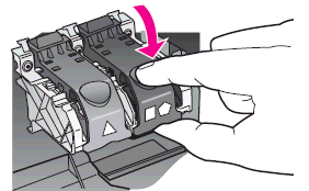 Illustration of pressing down on the cartridge latch