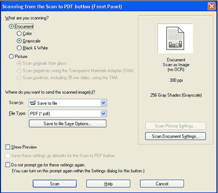 HP Scanjet G3010 Photo Scanner - Front Panel Scan to PDF Button Settings |  HP® Support