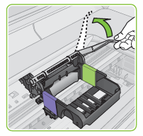 Illustration of lifting the gray latch.
