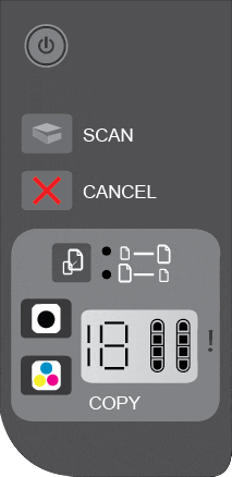 Imagen: Luces del panel de control de la impresora procesando una tarea