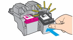 Imagen: Empuje al cartucho de tinta dentro de la ranura hasta que encaje en su sitio