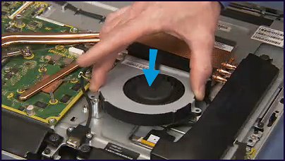 Placing the system fan on the standoffs