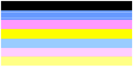 Image of white streaks in the color bars