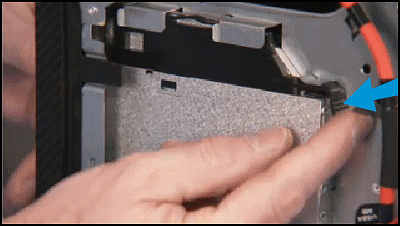 Pressing the plastic drive latch