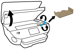 Image: Remove the tape and packing materials from inside the printer