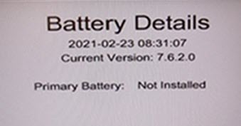 Battery details message