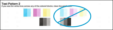 Do not evaluate the blocks on the right side of Test Pattern 2