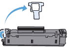 Image: Remove the orange clip from the end of the cartridge