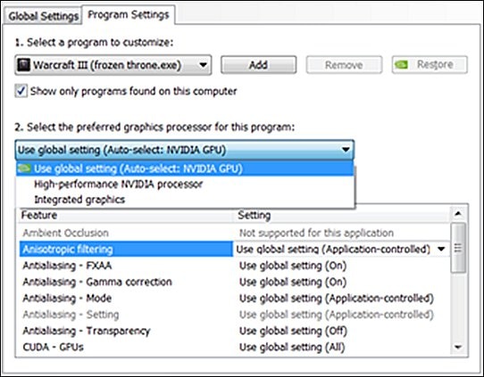 Panneau de commande NVIDIA présentant la fenêtre "Gérer les mises à jour" au premier plan.