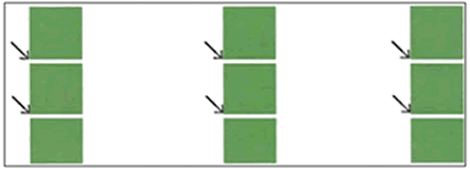 Patrón de prueba 3 con espacios blancos en las columnas.
