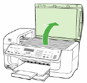Illustration of raising the scanner lid