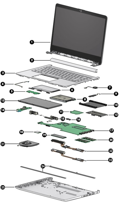 Removing & replacing parts for HP 14-dq0000 Laptop PC