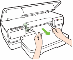 ภาพ: นำกระดาษออกจากด้านขวาของแคร่ตลับหมึก