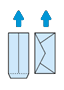  Example of the position of different envelopes for loading into the input tray