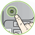 Illustration of pressing the Power button