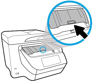 Image: Opening the ink cartridge access door.