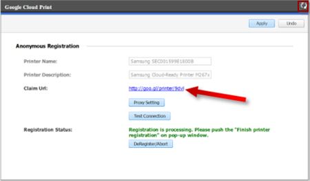 Image shows the refresh arrows highlighted and the Claim URL
