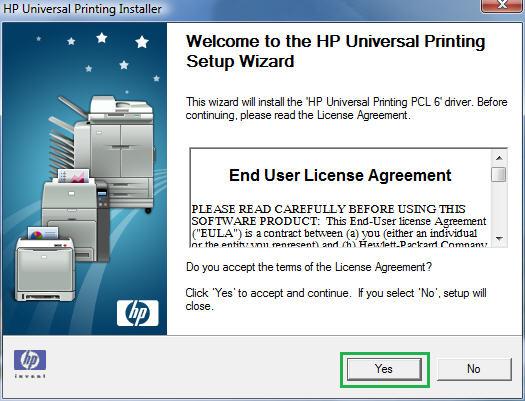 UPD Installer window, End User License Agreement