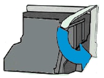 Lower the latch handle on the carriage