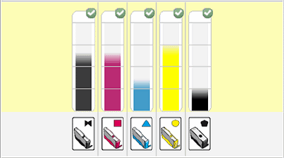 Illustration: Estimated ink level graphic in the Toolbox