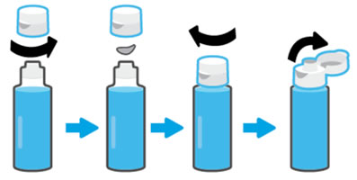 Removing the seal from a bottle with a flip-top lid
